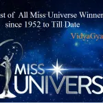 List of  All Miss Universe Winners since 1952 to Till Date