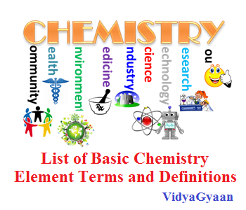  List of Basic Chemistry Element Terms and Definitions
