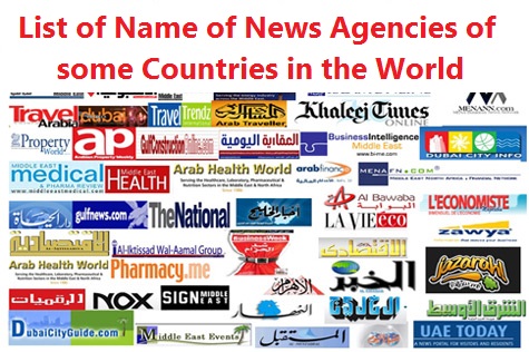 List of Name of News Agencies of some Countries in the World