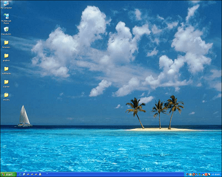 desktop of computer after booting
