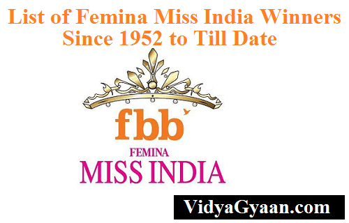 List of Femina Miss India Winners
