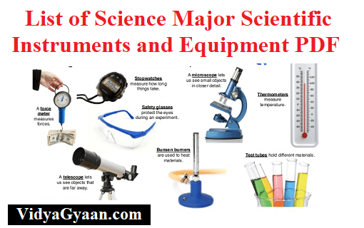 List of Science Major Scientific Instruments and Equipment PDF