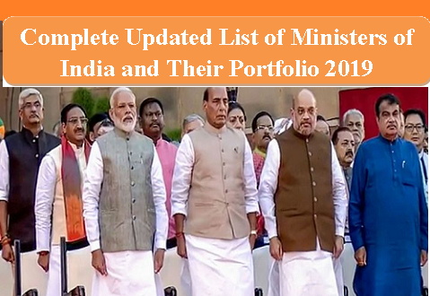List of Ministers of India and their Portfolio 2019 with PDF