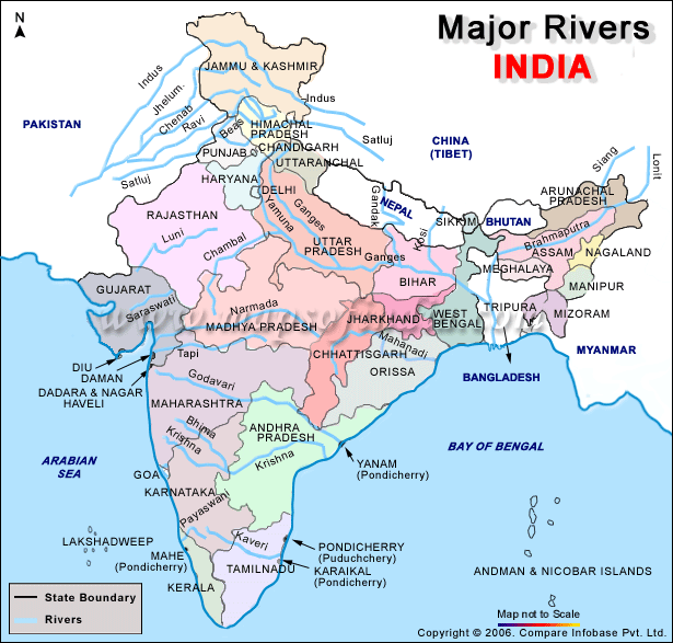 map of india rivers